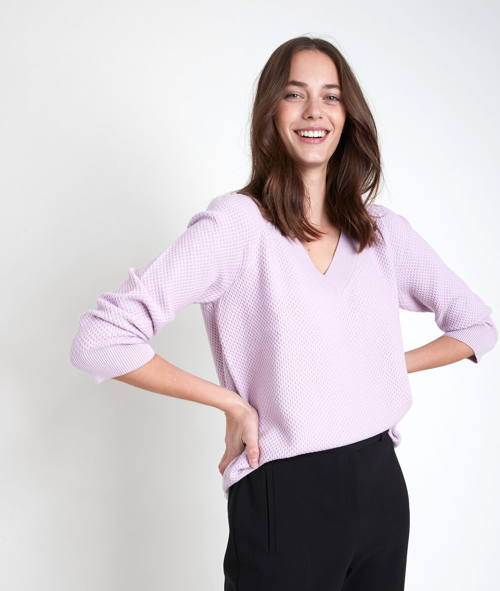 Amore violet decorative knit jumper | 1-2-3 Amore violet decorative knit jumper PhotoZ | 1-2-3