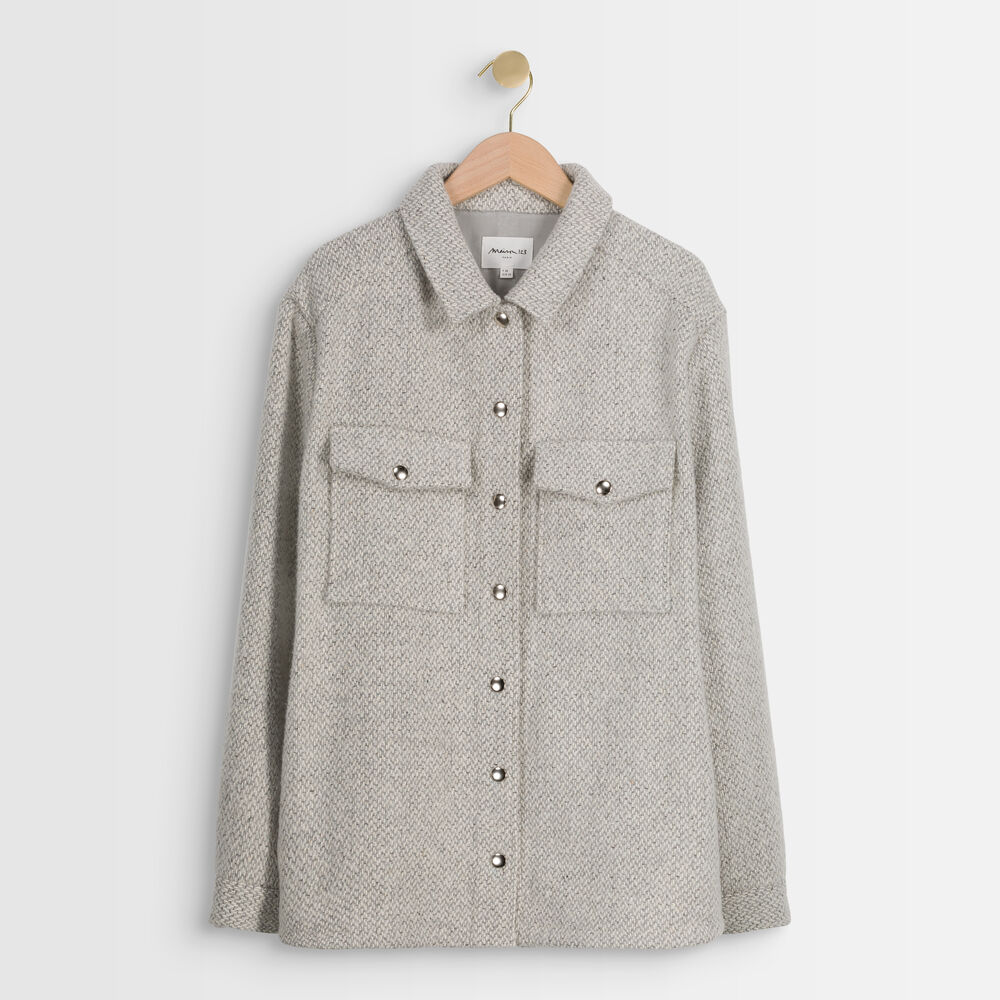 Jennifer patterned wool coat gris souris.