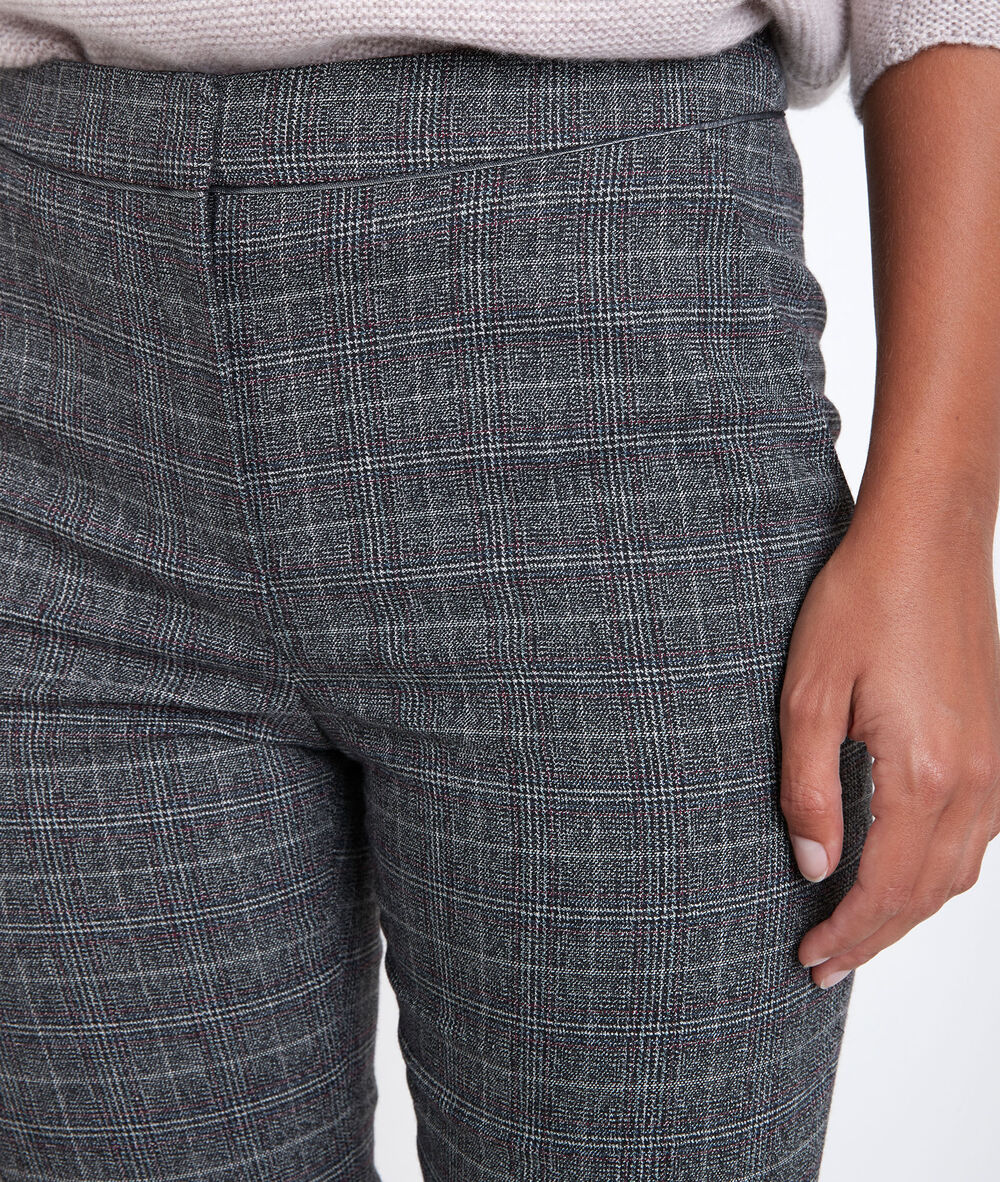 Harry checked cigarette-cut trousers anthracite.
