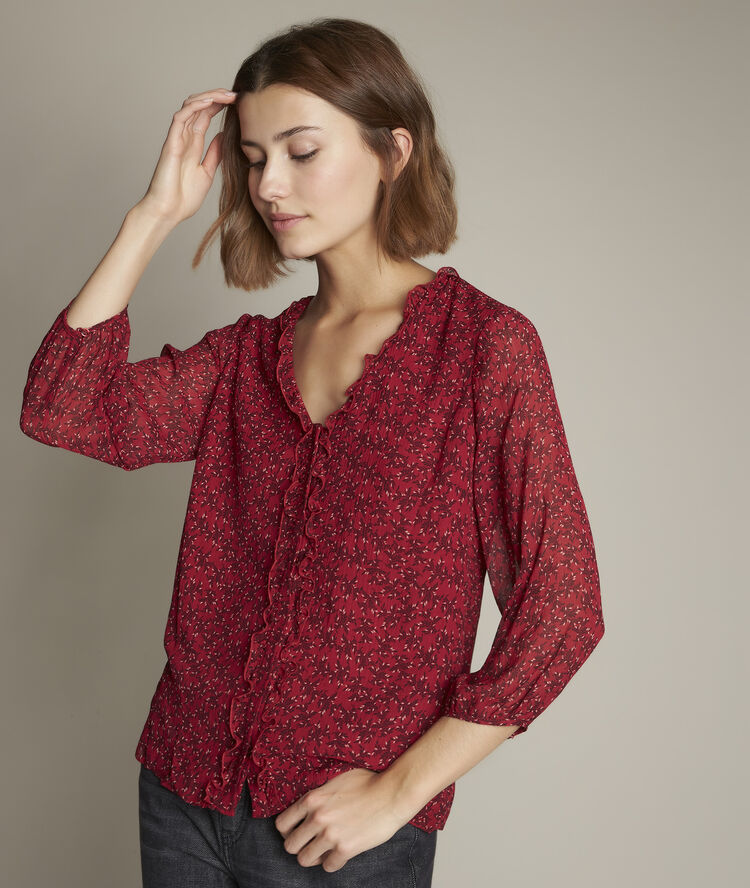 Marie printed blouse light fuscia.