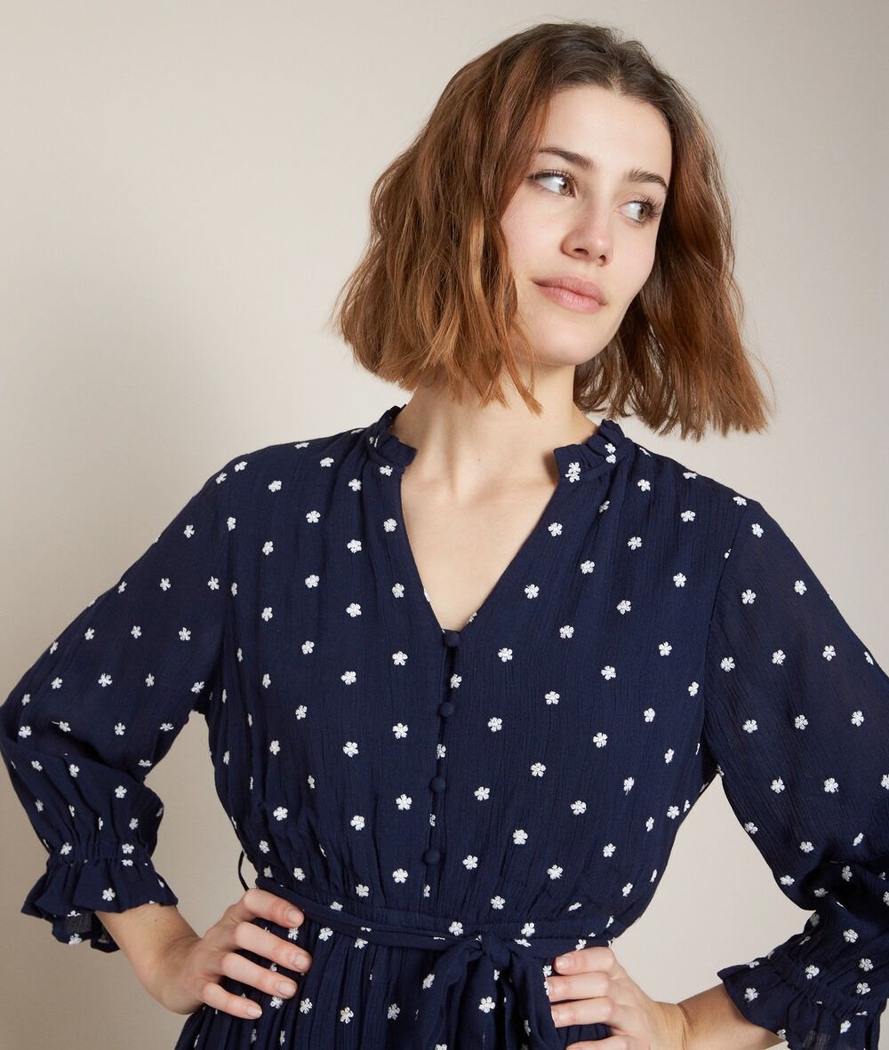 Cosiris embroidered maxi dress navy blue.