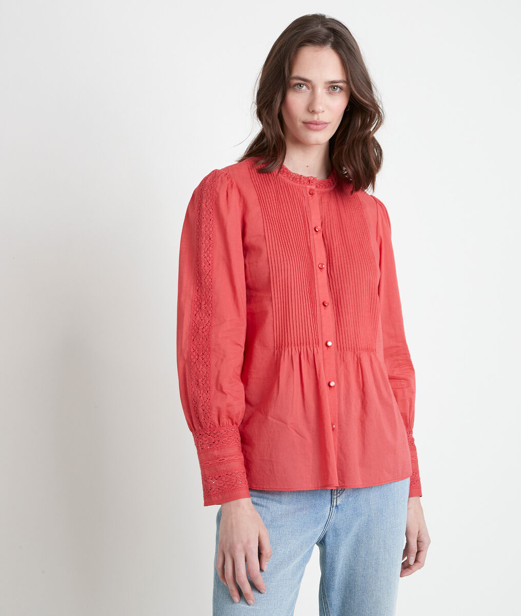 TENA guava-coloured lace blouse | 1-2-3 TENA guava-coloured lace blouse PhotoZ | 1-2-3