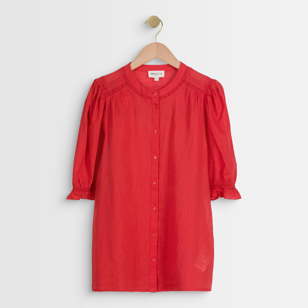 Tal guava-coloured cotton blouse goyave.