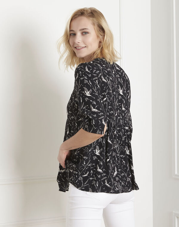 Vesuve black printed blouse black.