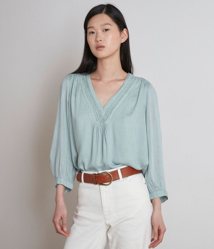 Taylor celadon beaded blouse PhotoZ | 1-2-3