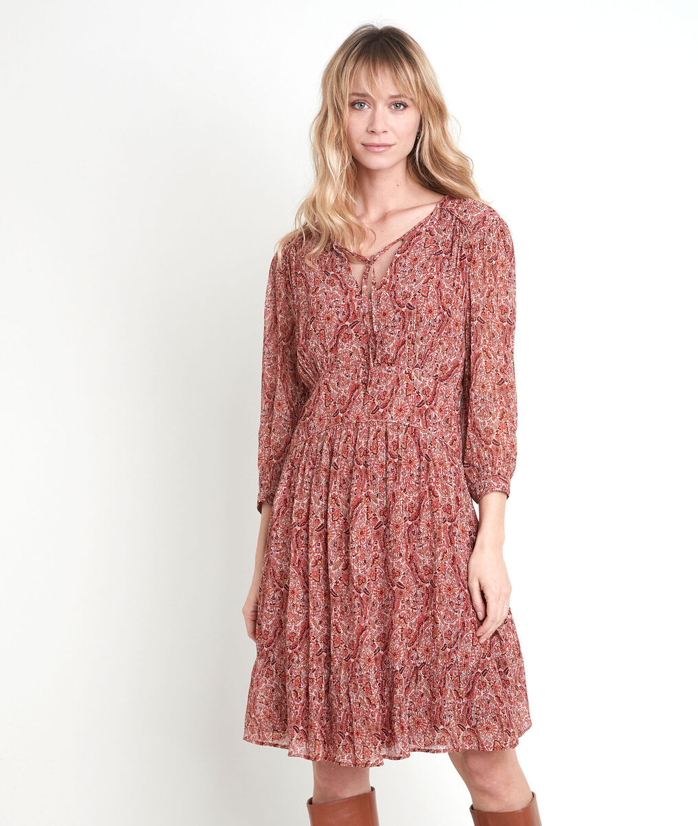 Ludmilla beige print dress | 1-2-3 Ludmilla beige print dress PhotoZ | 1-2-3