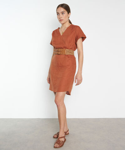 Nadine short plum certified linen dress  PhotoZ | 1-2-3