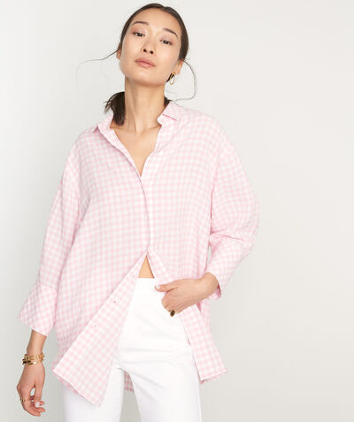 Clemence pink gingham oversized shirt  PhotoZ | 1-2-3