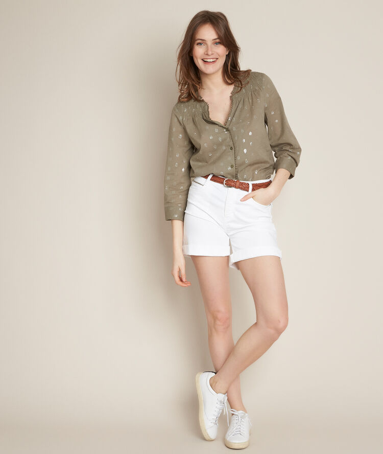 Elma green lurex blouse almond.