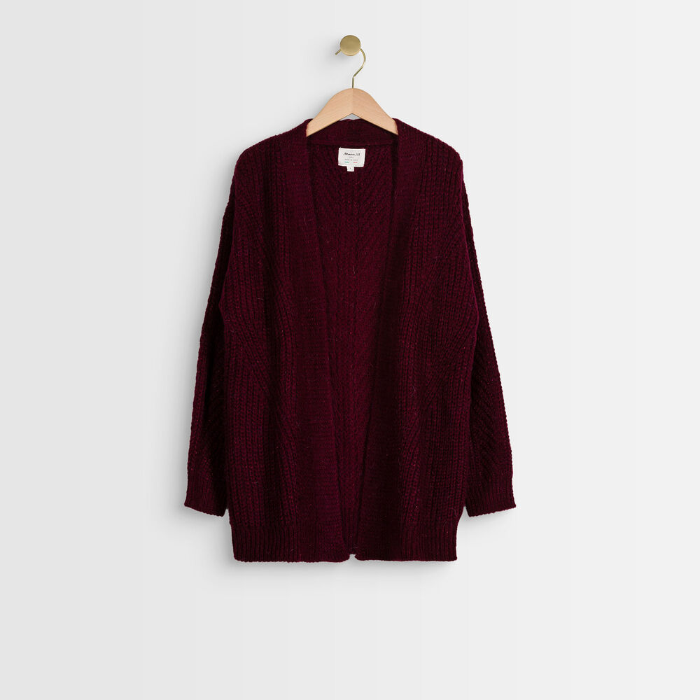Rejane garnet mohair blend cardigan grenat.