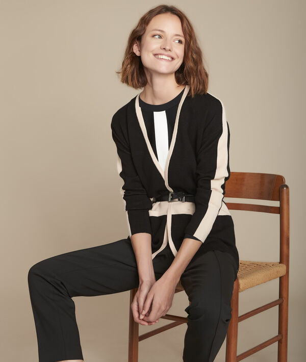 Feerie two-tone knitted jacket | 1-2-3 Feerie two-tone knitted jacket PhotoZ | 1-2-3