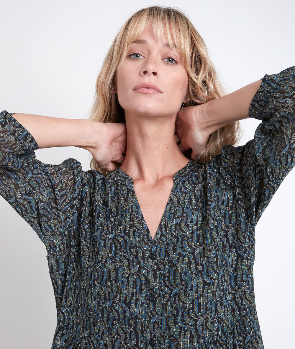 Nadège khaki printed dress kaki.