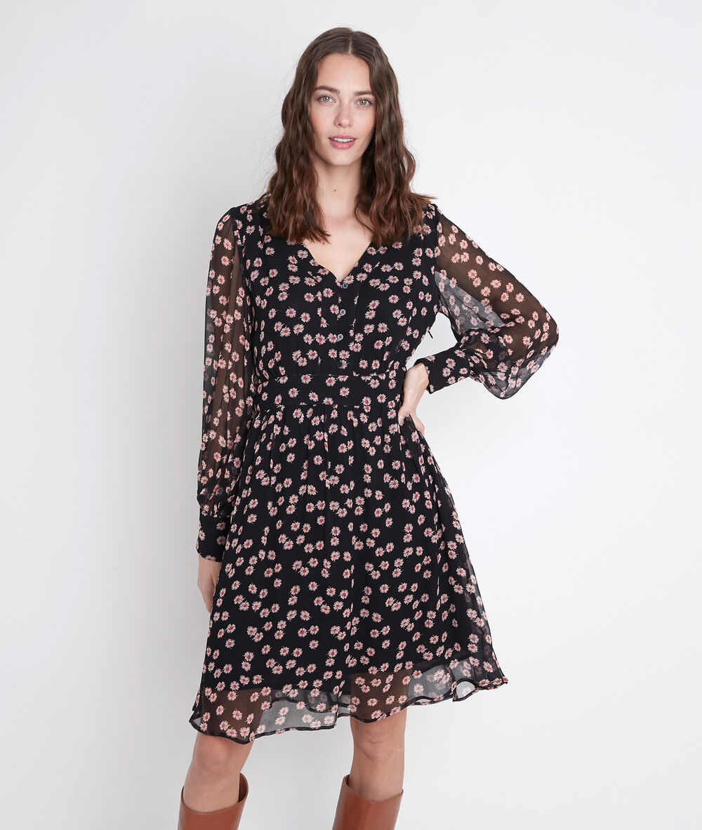 Noella floral print dress noir.