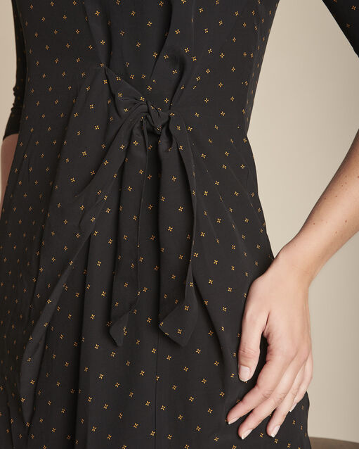 Ivoire black printed draped dress (2) - Maison 123