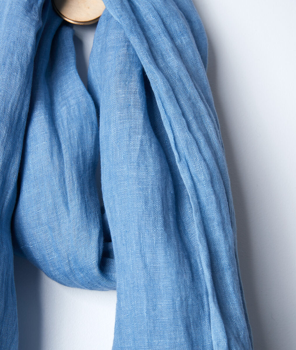 Billy azure linen scarf | 1-2-3 Billy azure linen scarf PhotoZ | 1-2-3