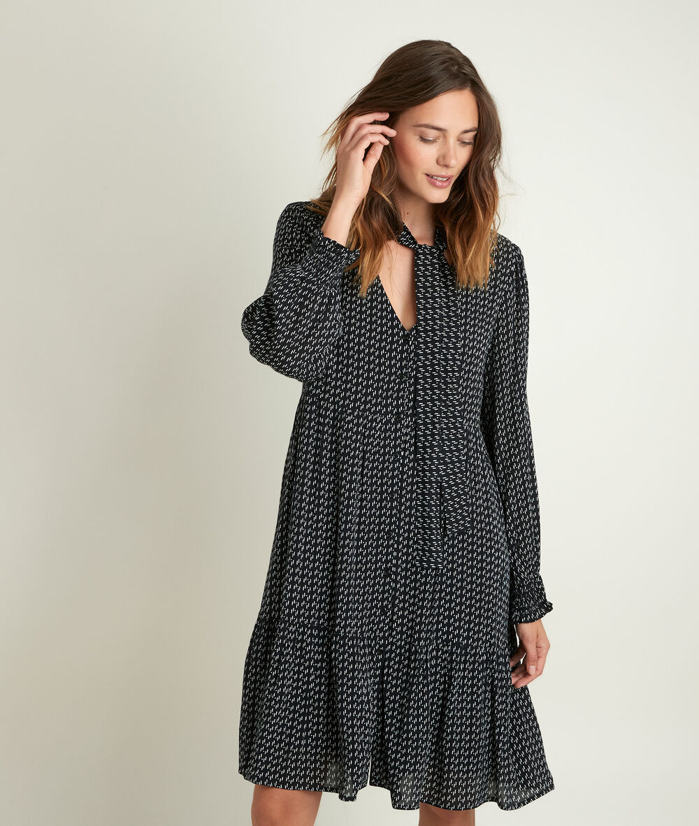 Nikki printed dress noir.