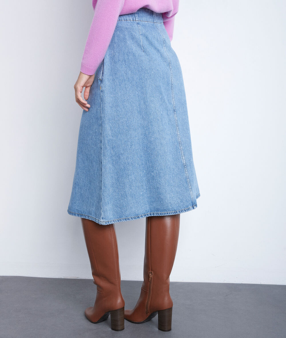 Ely maxi skirt in pure bleached denim pure bleached.
