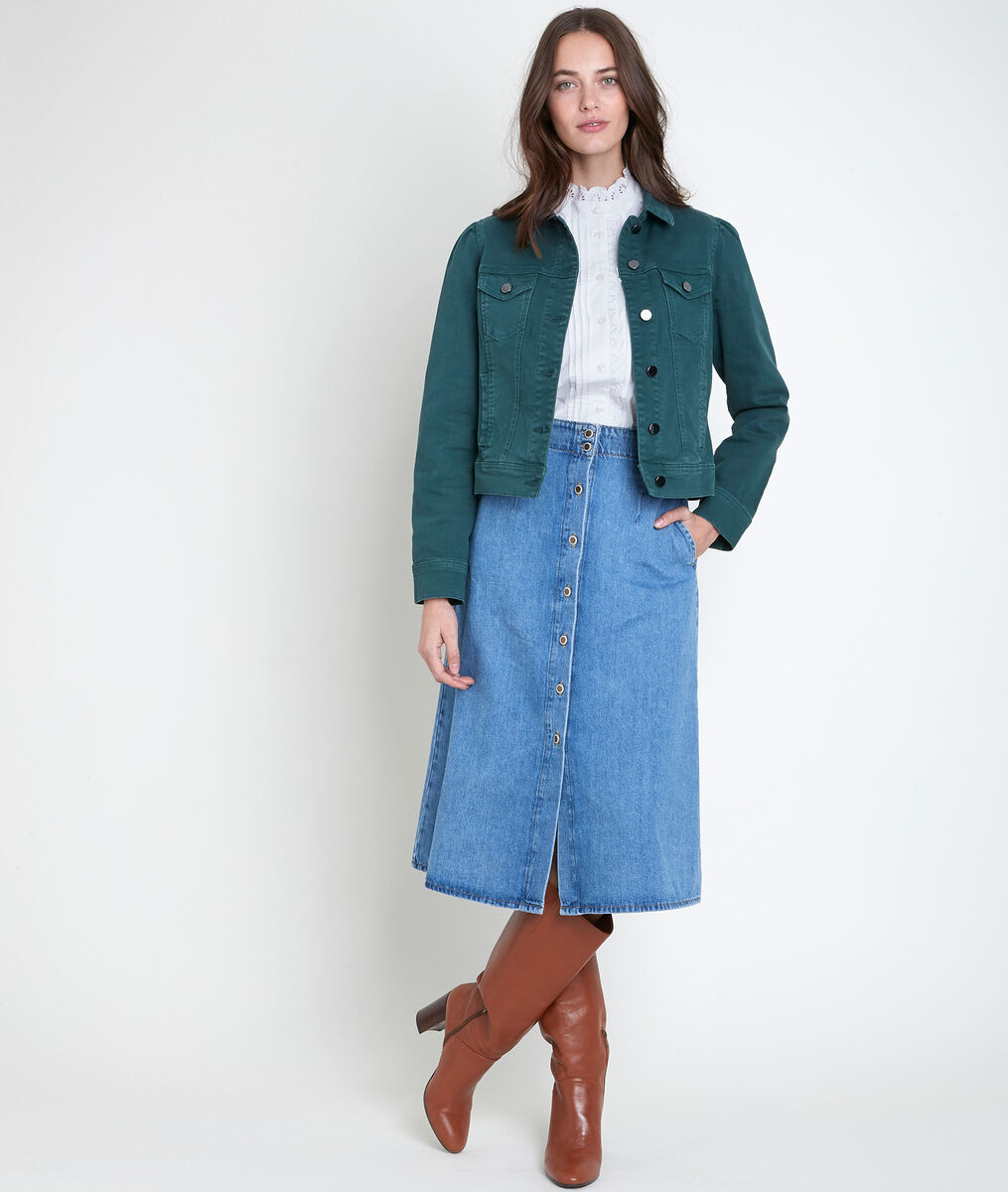 Prisca green cotton jacket | 1-2-3 Prisca green cotton jacket PhotoZ | 1-2-3