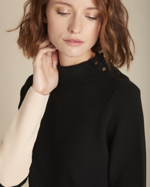 Flower two-tone knitted dress (2) - Maison 123