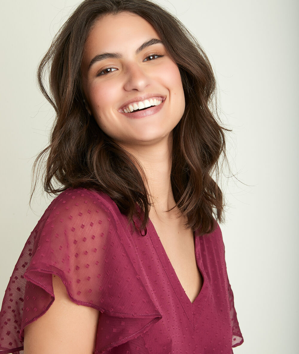 Calissa garnet plumetis dress garnet.