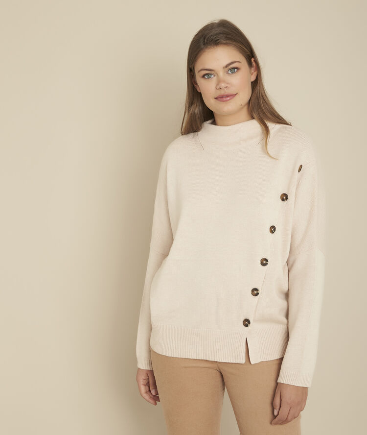 Flèche woollen jumper with button detailing string.