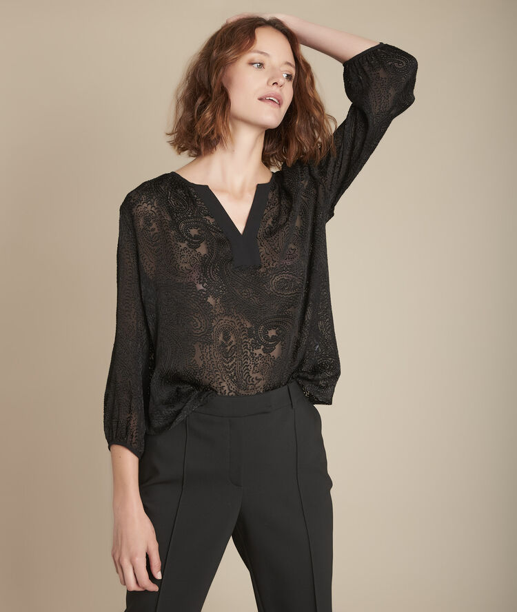Meraviglia devor&eacute; blouse black.