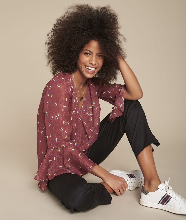 Munich purple printed blouse purple.