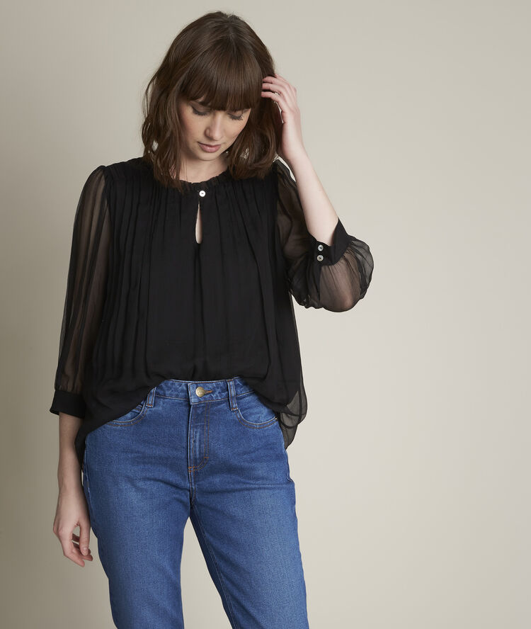 Emma louise silk blouse black.