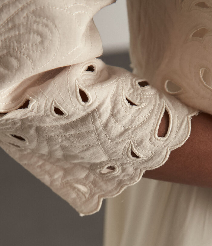 Boléro en coton et broderies ajourées ivoire Diana PhotoZ | 1-2-3