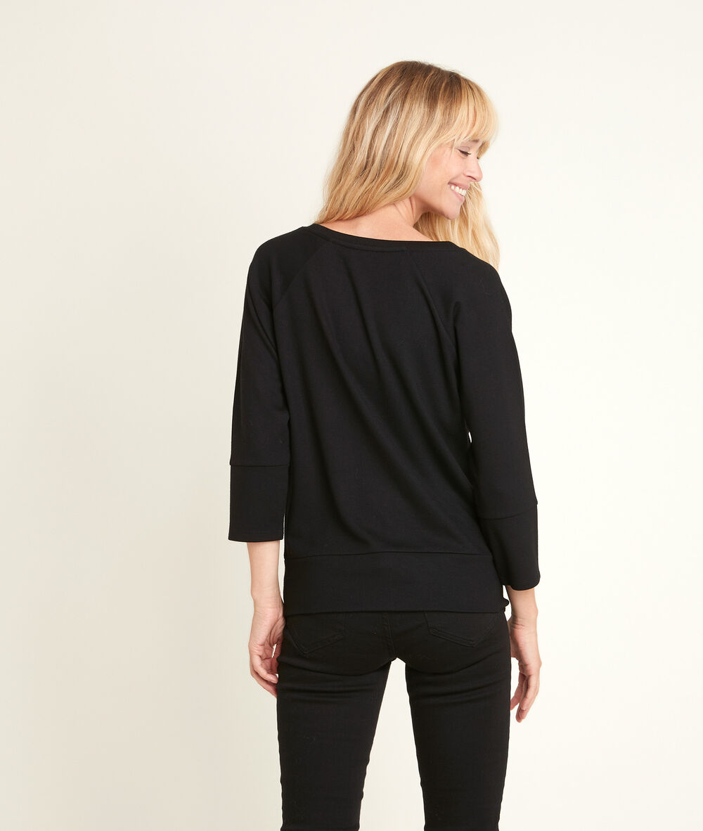 Darcy t-shirt with decorative v-neck noir.