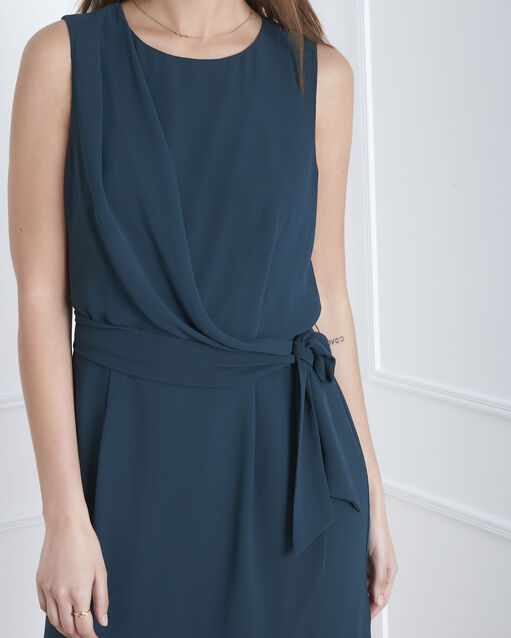 Harpe dark green draped dress dark teal.