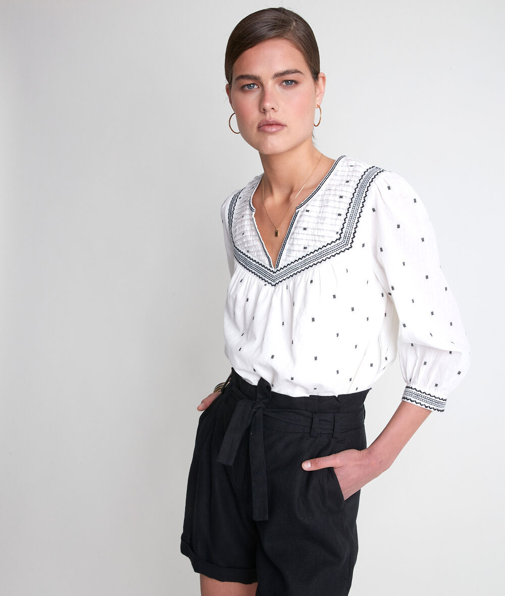 Talissa ecru embroidered blouse ecru.