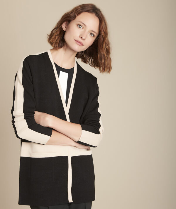 Feerie two-tone knitted jacket | 1-2-3 Feerie two-tone knitted jacket PhotoZ | 1-2-3