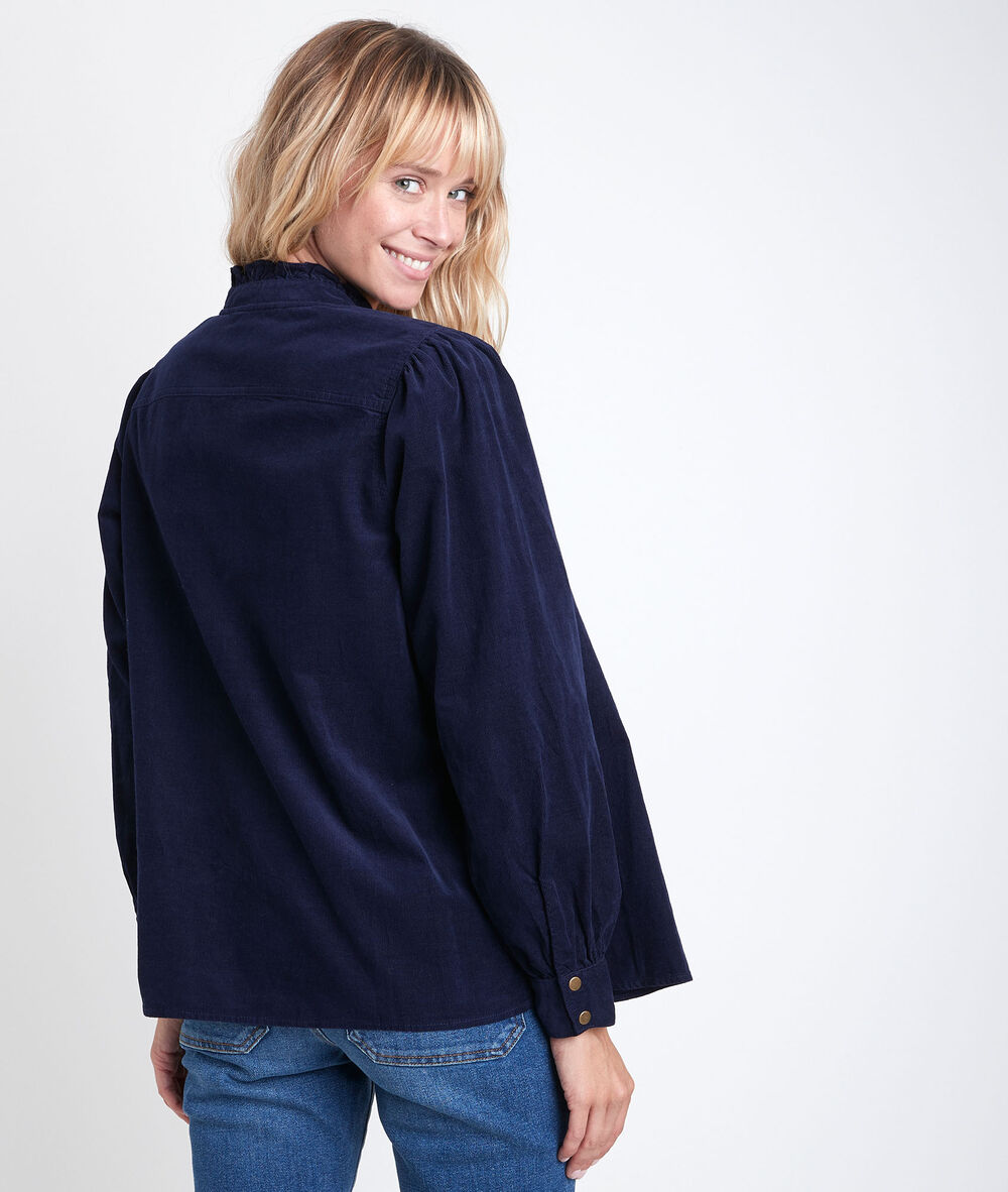 Jeraldine navy velours shirt marine.