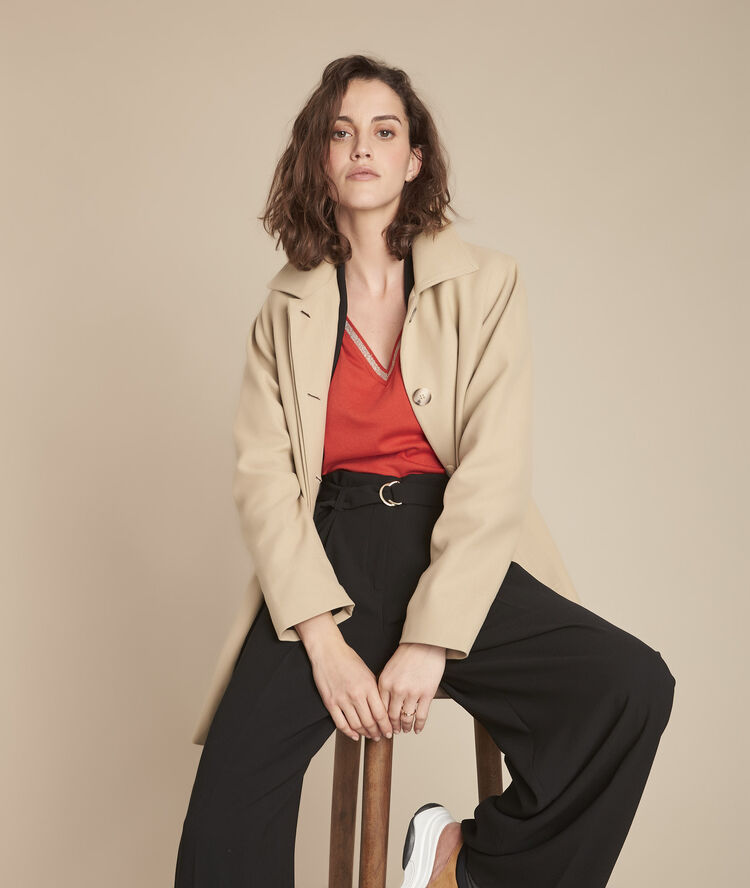 Qaina camel trench coat camel.