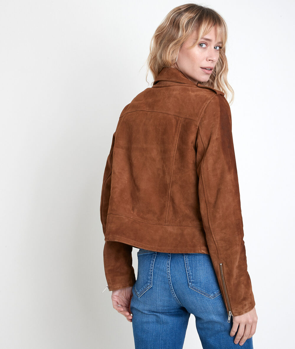 Tommy camel-coloured suede jacket camel.