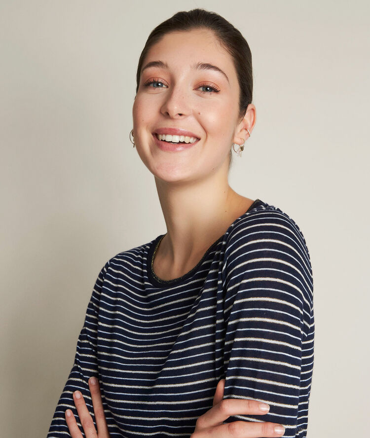 Riviere striped lurex top violet.