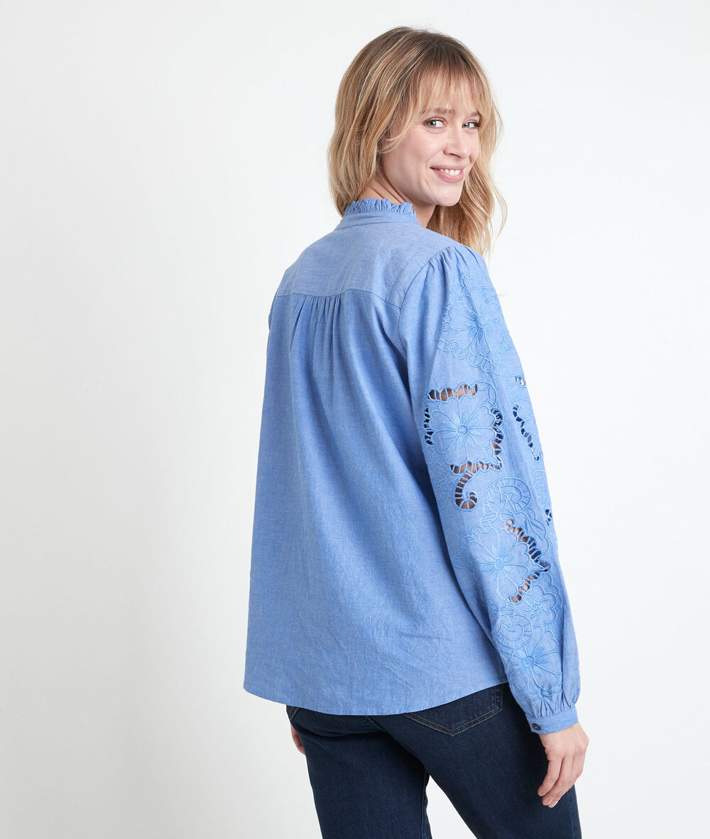 Tori embroidered blouse ciel.