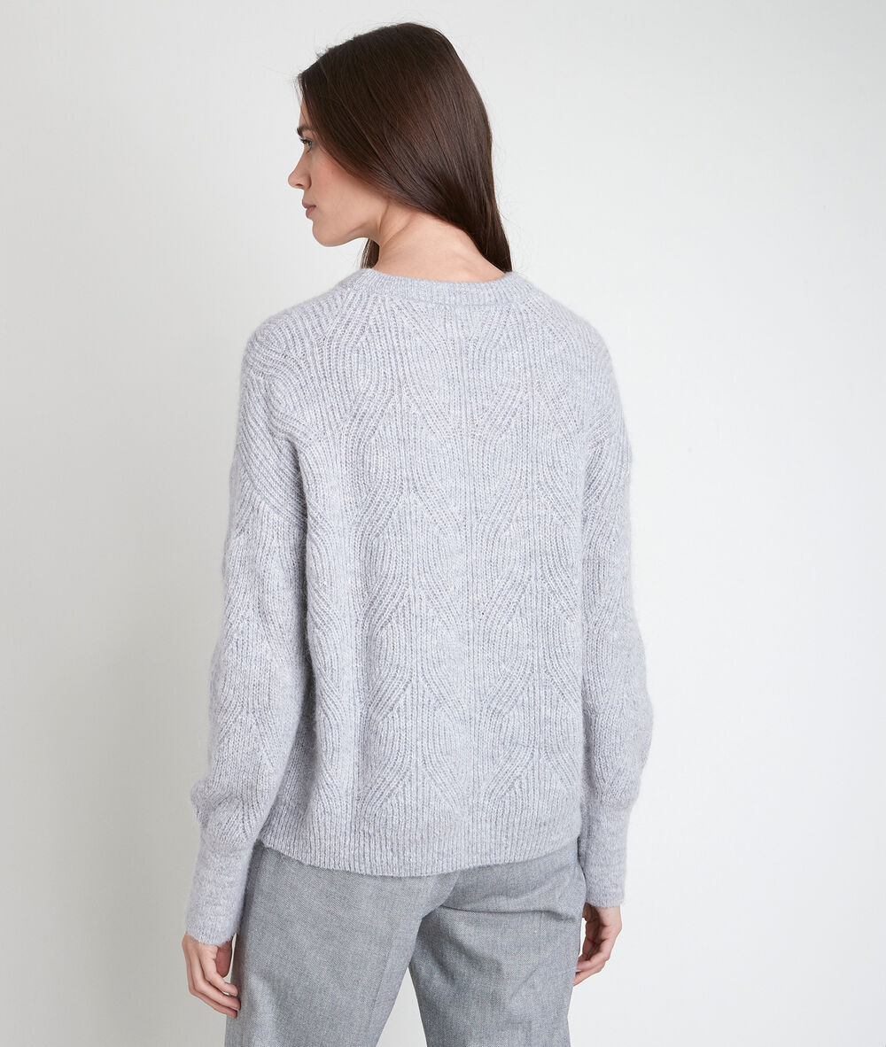 Aleka grey wool blend jumper gris pale.