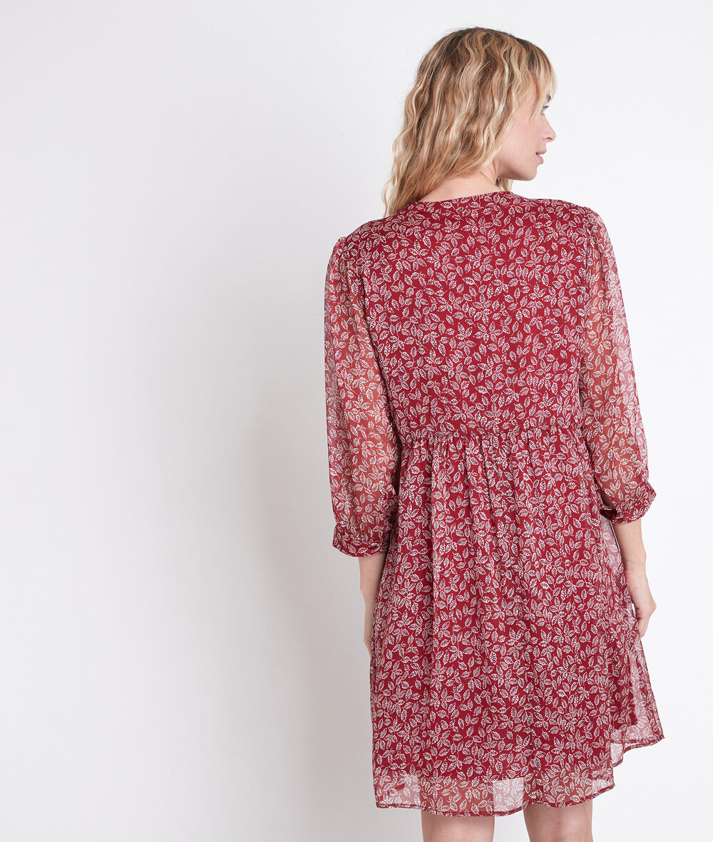 Calypso red floral printed dress bourgogne.