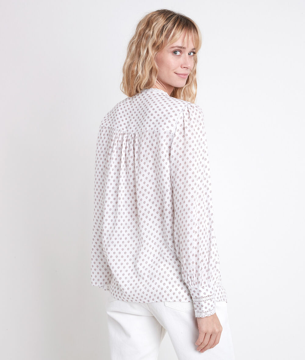 Tomy ecru printed blouse ecru.