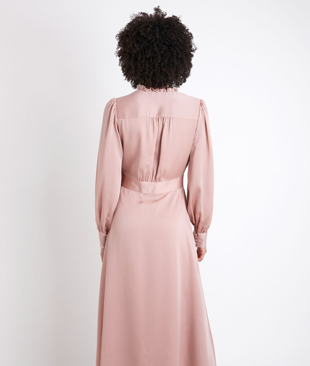 Carmen straight-cut buttoned dress nude.