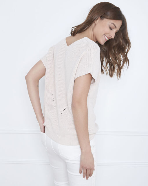 Annecy powder pink openwork knit jumper powder.
