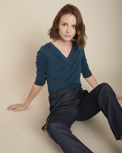 Carla cypress V-neck T-shirt (2) - Maison 123