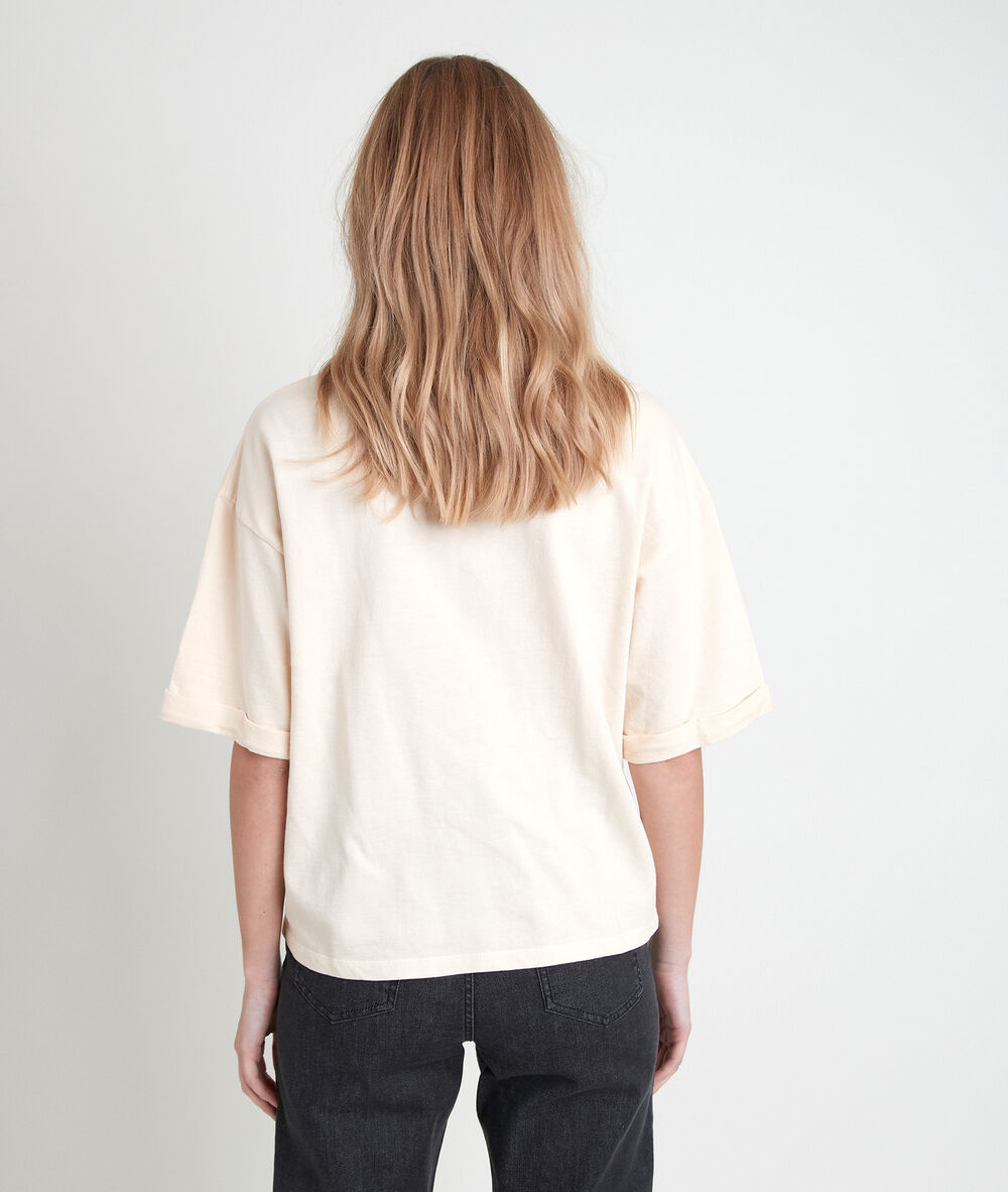 Itak bis yellow organic cotton t-shirt vanille.