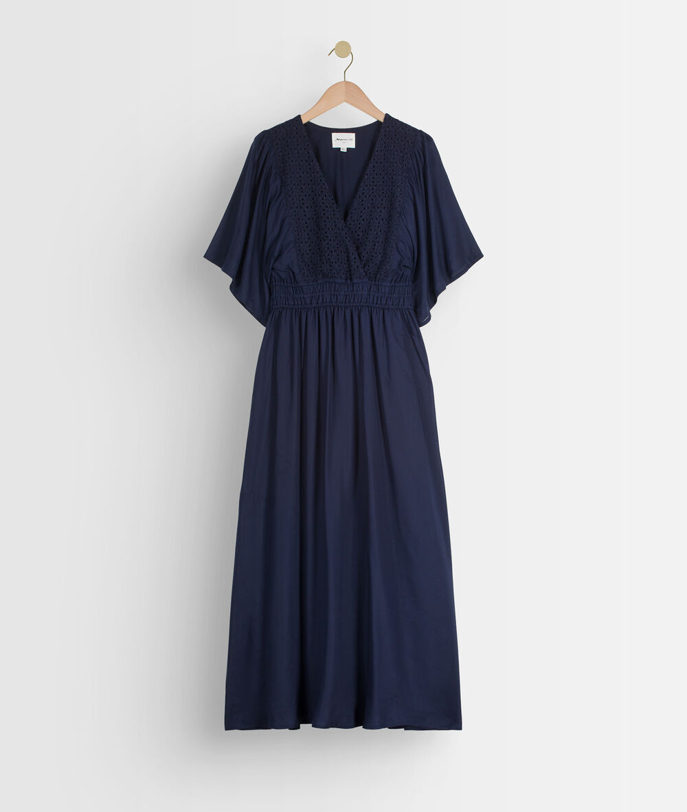 Lauretta blue embroidered dress encre.