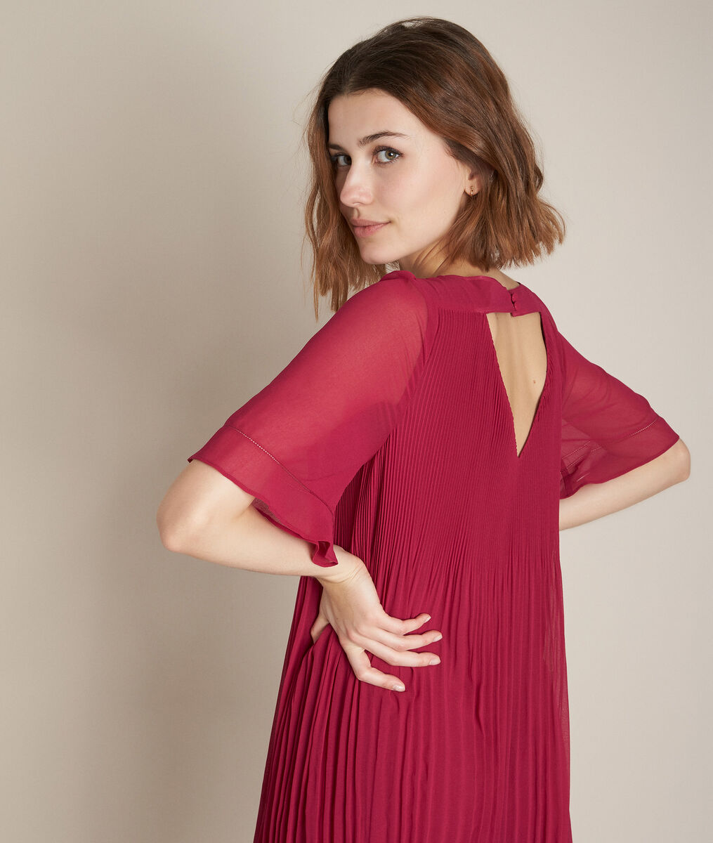 Coralia cyclamen pleated dress PhotoZ | 1-2-3