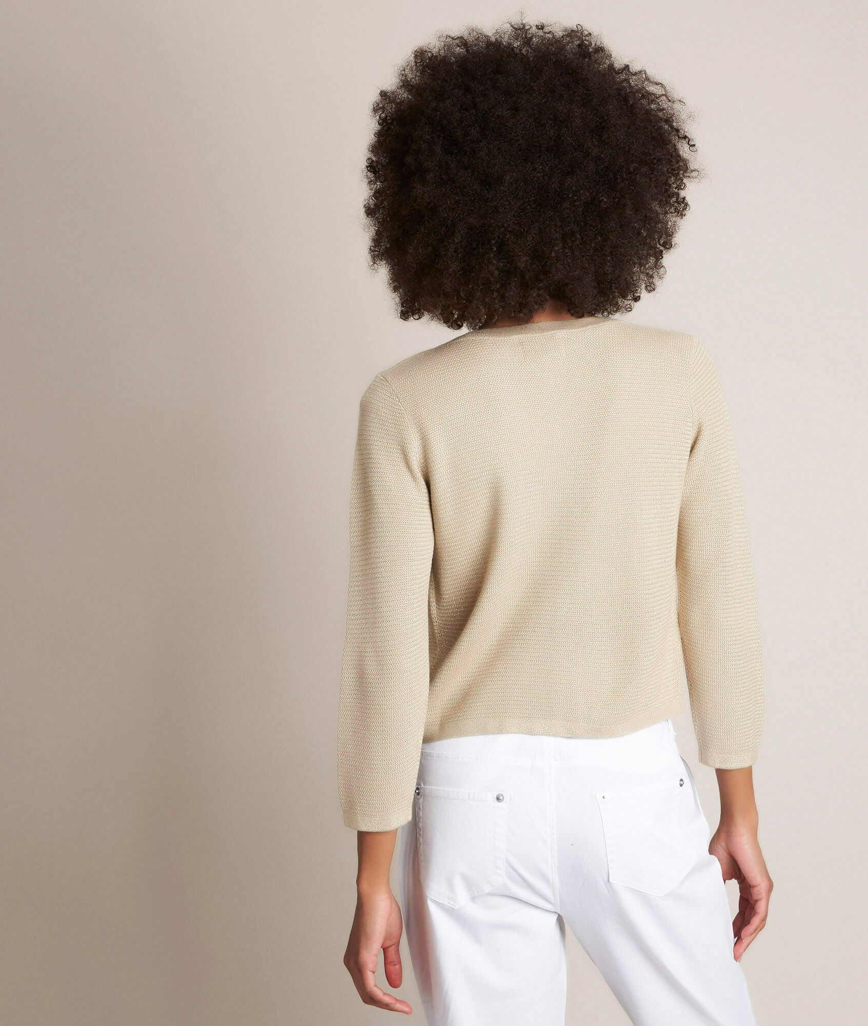 gold cropped cardigan