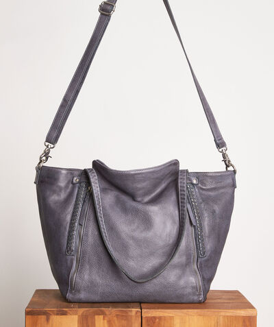 Jerry smooth anthracite leather tote bag PhotoZ | 1-2-3