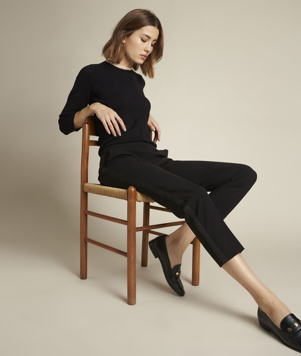 Declic ottoman jumper with decorative collar | 1-2-3 Declic ottoman jumper with decorative collar PhotoZ | 1-2-3